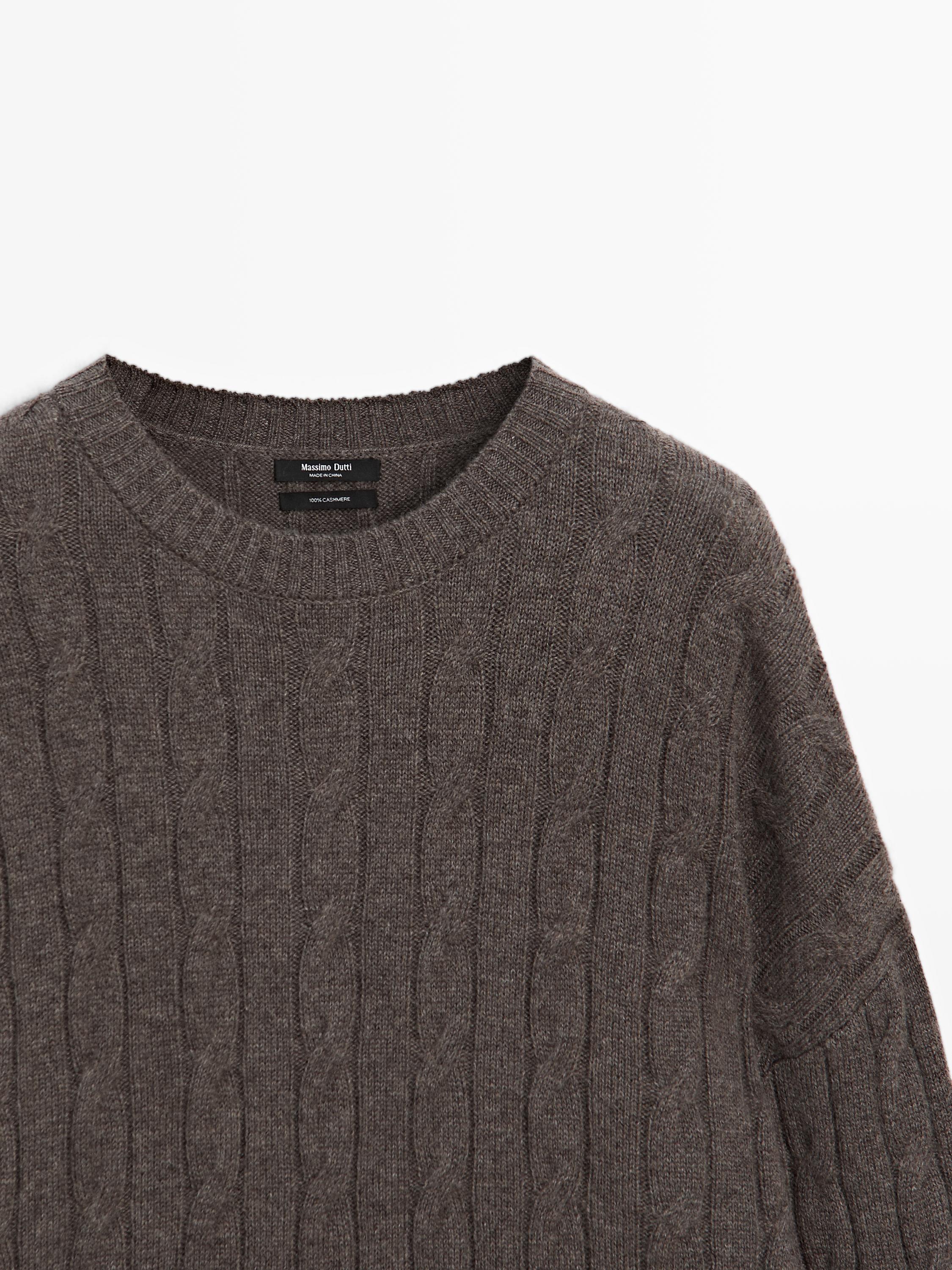 100% cashmere cable-knit sweater